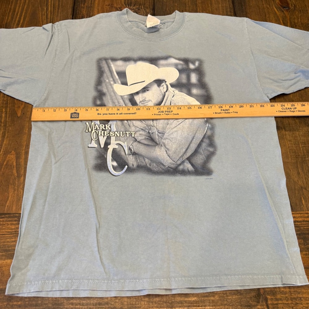 Vintage 2000 Mark Chesnutt Fallin Never Felt So Good Blue Graphic T-Shirt XL Men - Picture 5 of 8
